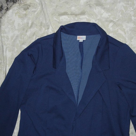 LuLaRoe Gwen Blazer Size XLarge Navy Blue Open Front Pockets No closure - Picture 3 of 4